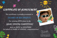 School Certificate Of Achievement Design Template In Psd, Word within Word Template Certificate Of Achievement