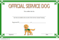Service Dog Certificate Template (1) - Templates Example | Templates for Dog Training Certificate Template