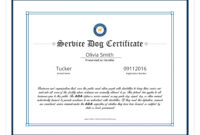 Service Dog Certificate Template ~ Addictionary pertaining to Dog Training Certificate Template
