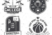 Set Of Basketball Club Badge. Vector. Concept For Shirt, Print, Stamp within Basketball Certificate Template  13 Designs