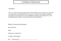 Simple Certificate Of Destruction – How To Create A Certificate Of with Free Certificate Of Destruction Template