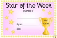 Star Of The Week Award Certificate Template - Pink Download Printable with regard to Stunning Star Performer Certificate Templates
