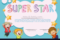 Super Star Award Template With Kids In Background Within Star Award inside Stunning Star Performer Certificate Templates