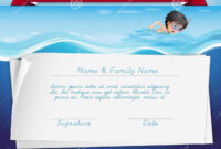 Template Of Certificate For Swimming Award Stock Vector - Illustration regarding Best Swimming Award Certificate Template