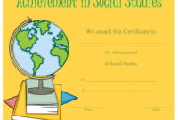 This Certificate Honoring Achievement In Social Studies Features A within Social Studies Certificate