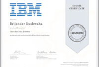 This Certificate Verifies My Successful Completion Of Ibm'S "Tools For with 6 Printable Science Certificate Templates