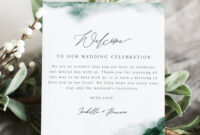 This Wedding Welcome Note And Itinerary Template Features Abstract within Wedding Welcome Itinerary Template