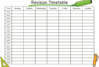 Timetable Template Free #Timetabletemplateexcel | Timetable For Blank pertaining to Fantastic Blank Revision Timetable Template