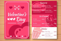 Valentine'S Day Menu Template | Free Vector regarding Free Valentine Menu Templates