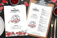 Valentine&amp;#039;S Day Menu Template In Psd, Ai &amp;amp; Vector - Brandpacks intended for Free Valentine Menu Templates