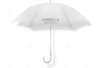 Vector 3D Realistic Render White Blank Umbrella Icon Closeup Isolated within Fantastic Blank Umbrella Template