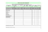 Vehicle Maintenance Spreadsheet Inside 40 Printable Vehicle Maintenance in Fleet Management Proposal Template
