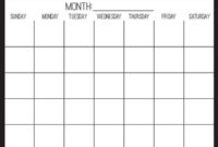 Wall Pops Black On Clear Monthly Calendar Decal-Wpe2801 – The Home Depot inside Best Blank One Month Calendar Template