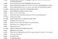Wedding Day Schedule - Bexbernard with Wedding Party Itinerary Template