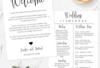 Wedding Itinerary Template Download Printable Wedding | Etsy in Honeymoon Itinerary Template