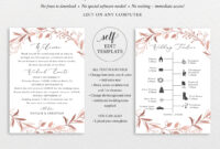 Wedding Itinerary Template, Try Before You Buy, Fully Editable Instant regarding Honeymoon Itinerary Template