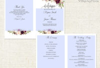 Wedding Program Template Ceremony Program Printable Folded | Etsy regarding Wedding Ceremony Itinerary Template