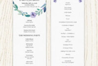 Wedding Program, Template Printable, Printable Program, Ceremony with Wedding Ceremony Itinerary Template
