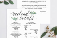 Weekend Itinerary And Welcome Note – Wedding Diy ️ | Wedding Itinerary intended for Destination Wedding Weekend Itinerary Template