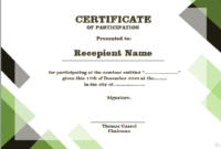 Word Certificate Of Participation Template in Certificate Of Participation Template Word