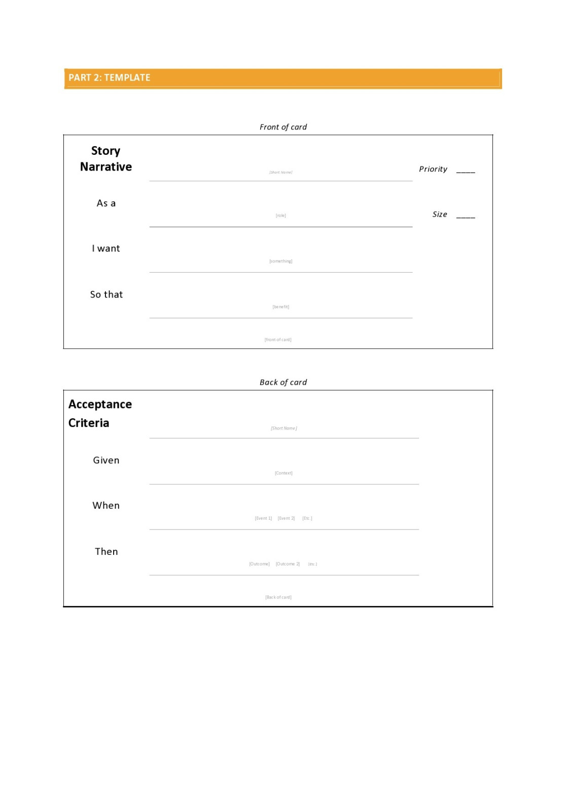 Agile User Story Templates (Word & Excel) ᐅ TemplateLab