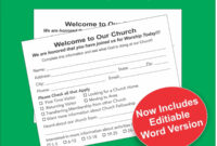 Church Visitor Card Template Word