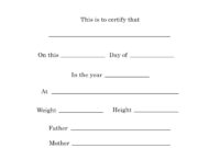 Template For A Fictitious Birth Certificate