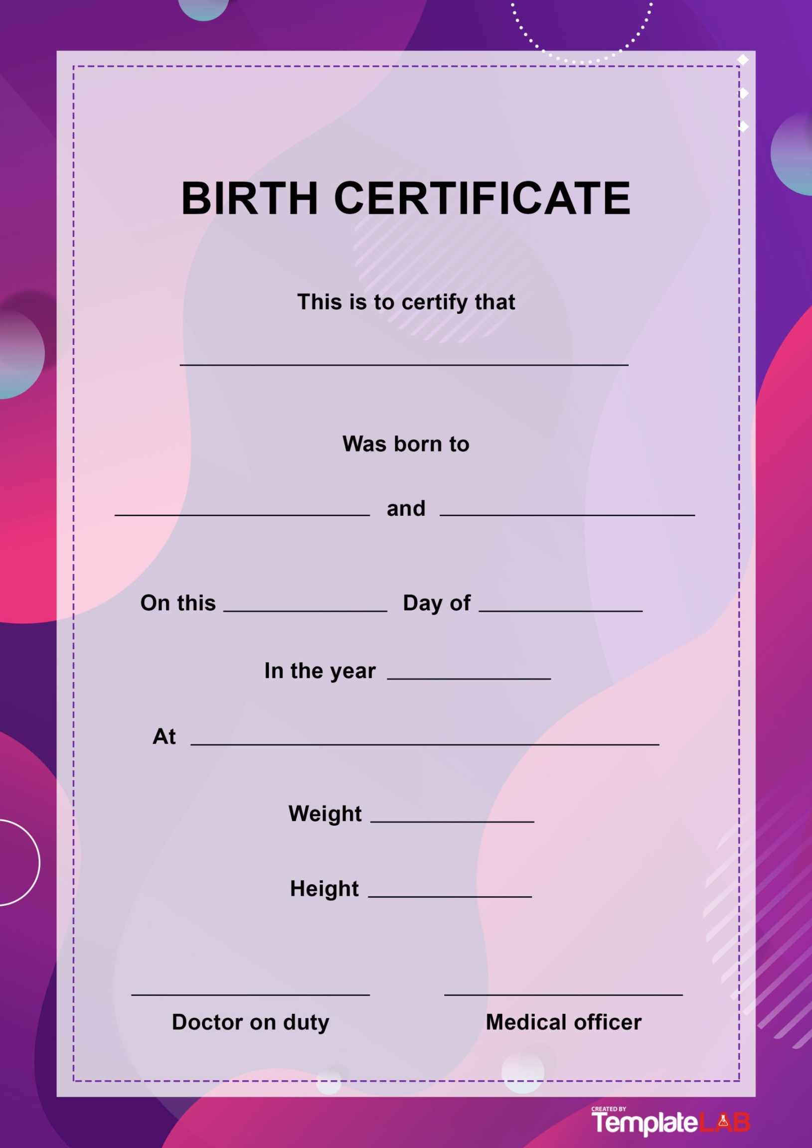 Birth Certificate Templates (Word, PPT & PDF) ᐅ TemplateLab