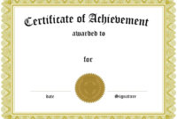 Blank Certificate Of Achievement Template For Formal Recognition