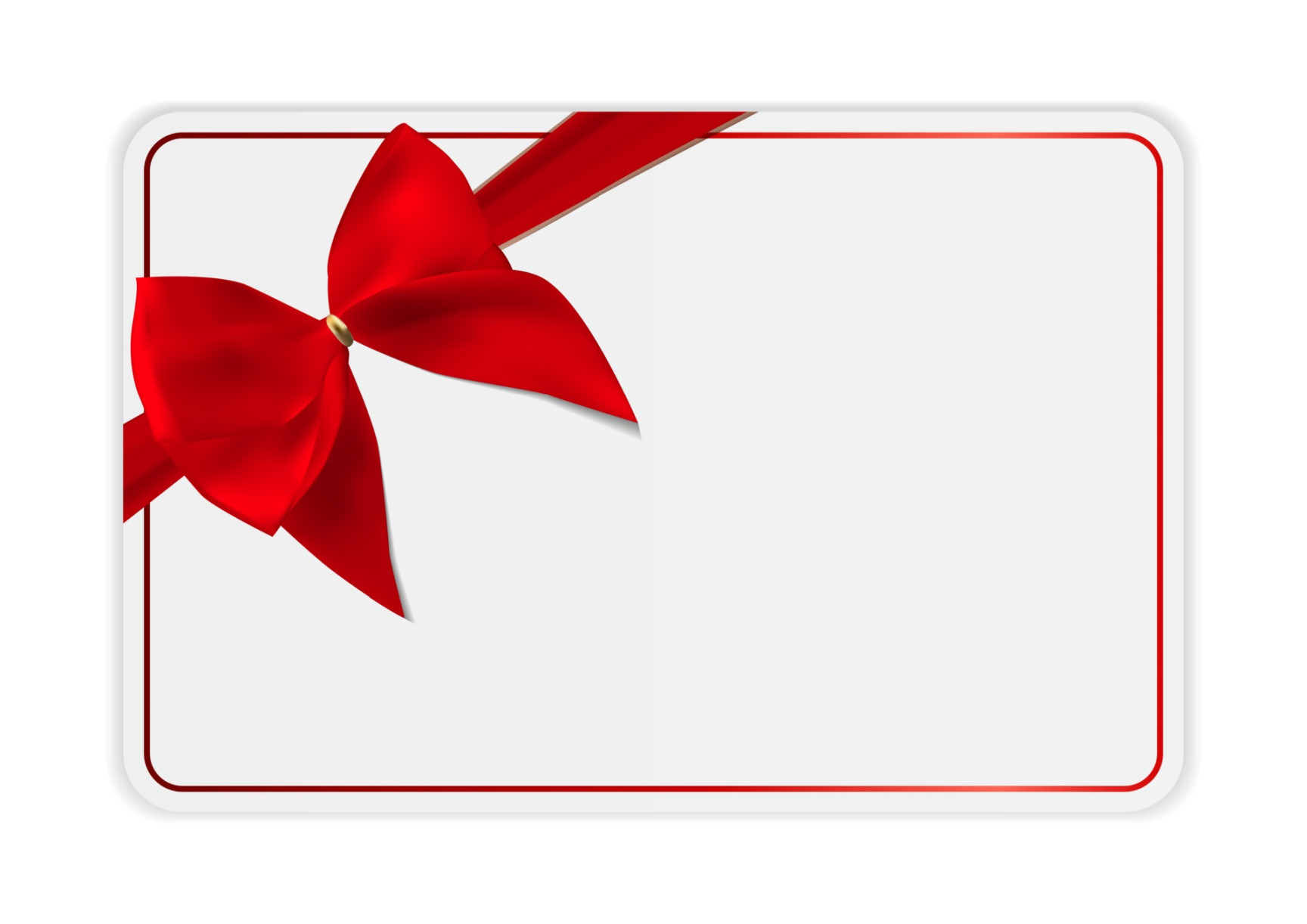 Blank Gift Card Template with Bow and Ribbon