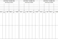 Bridge Scorecard Template For Competitive Matches