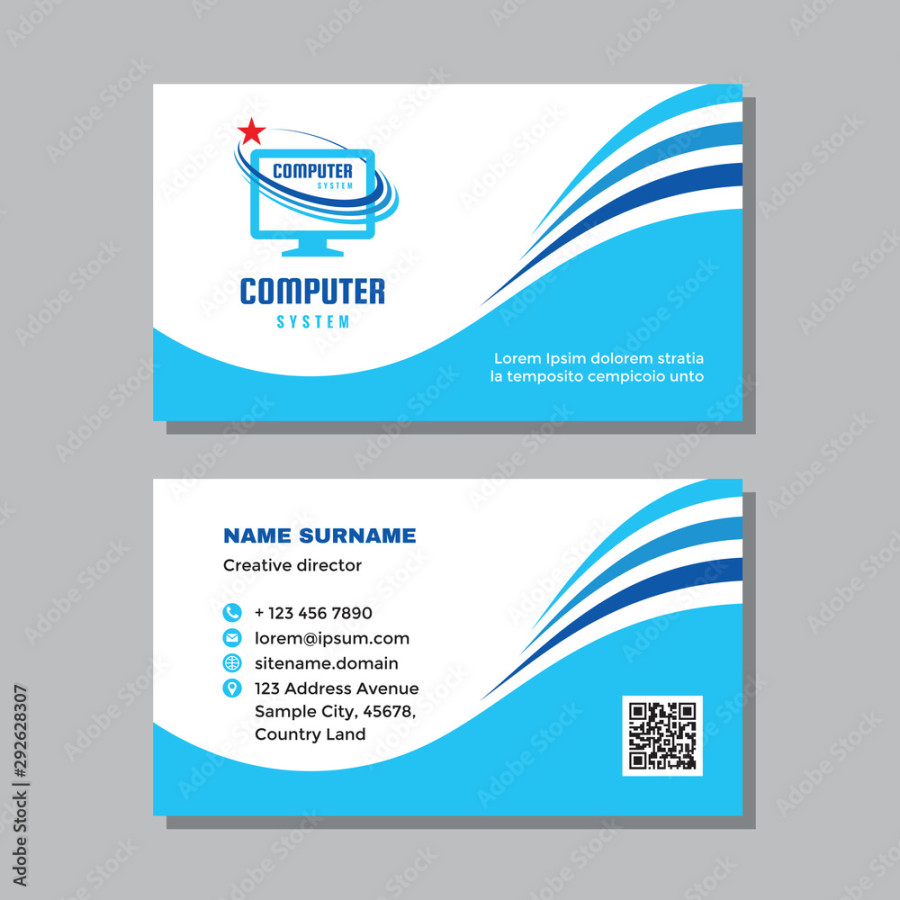 Business visit card template with logo - concept design