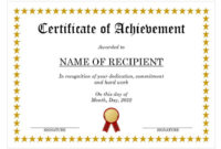 Certificate Template For Microsoft Word 2013