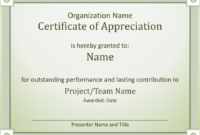 Exemplary Performance Certificate Template: A Formal Recognition Of Achievement