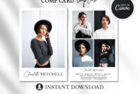 Professional Comp Card Template Download For Actors And Models