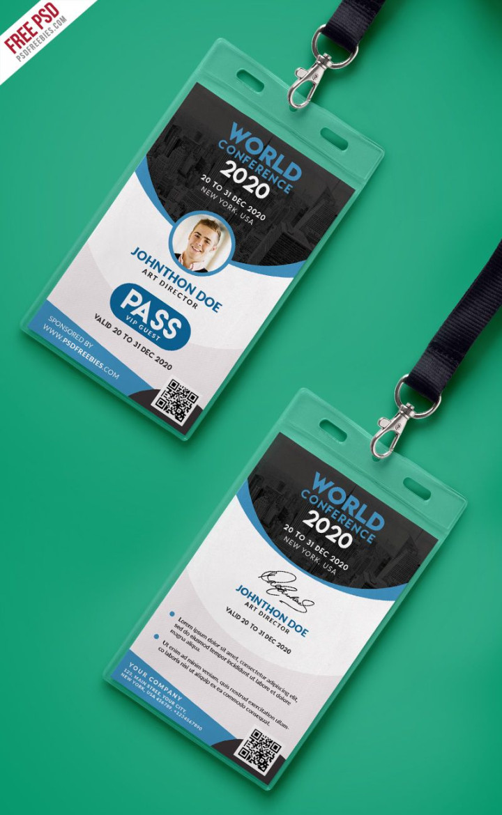 Conference VIP Entry Pass ID Card Template PSD  PSDFreebies