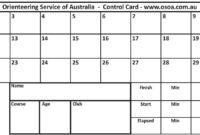 Orienteering Control Card Template: A Comprehensive Guide