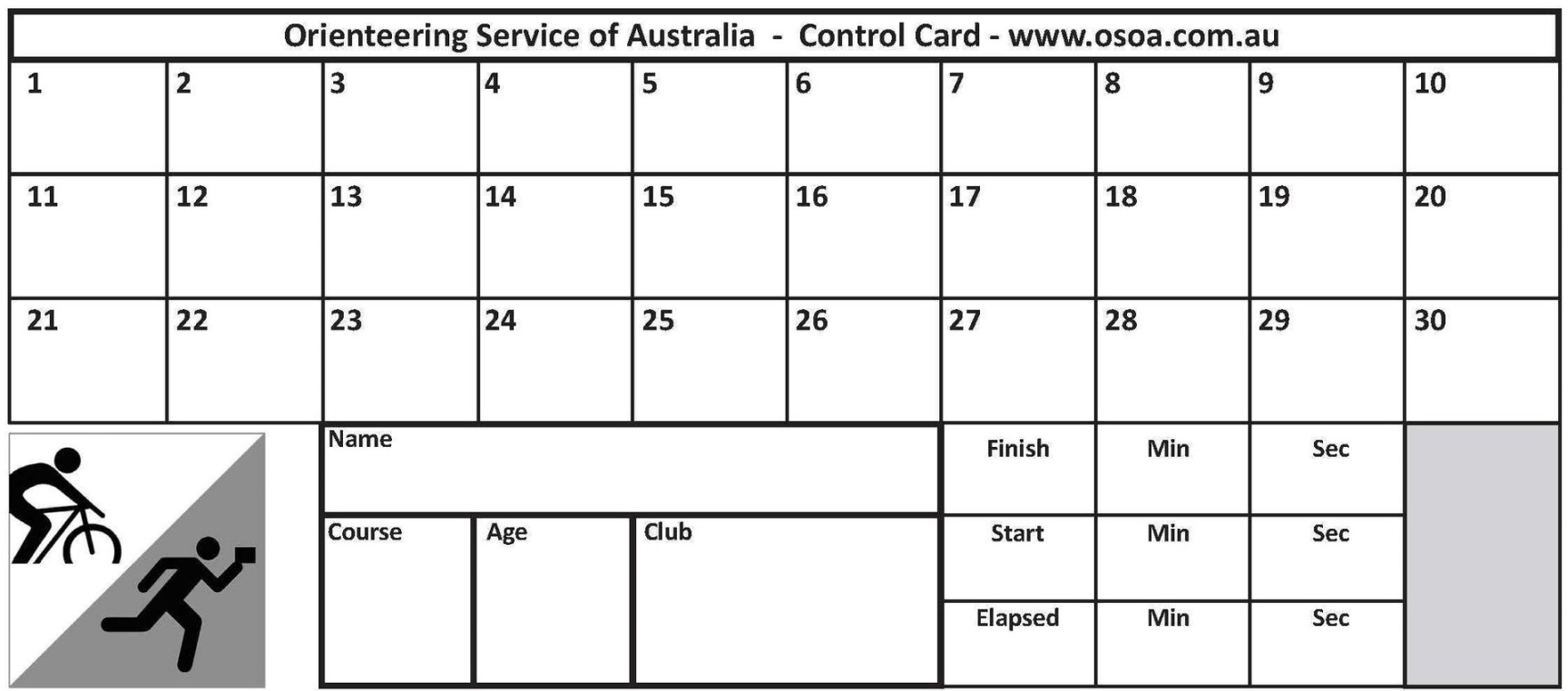 CONTROL CARDS -  punch squares (pack of )