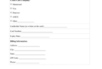 Credit Card Authorization Form Template