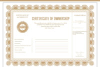 Certificate Of Ownership