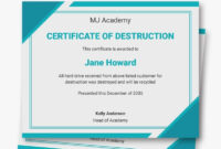 Certificate Of Destruction Template