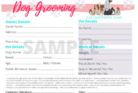 Canine Grooming Record Card Template