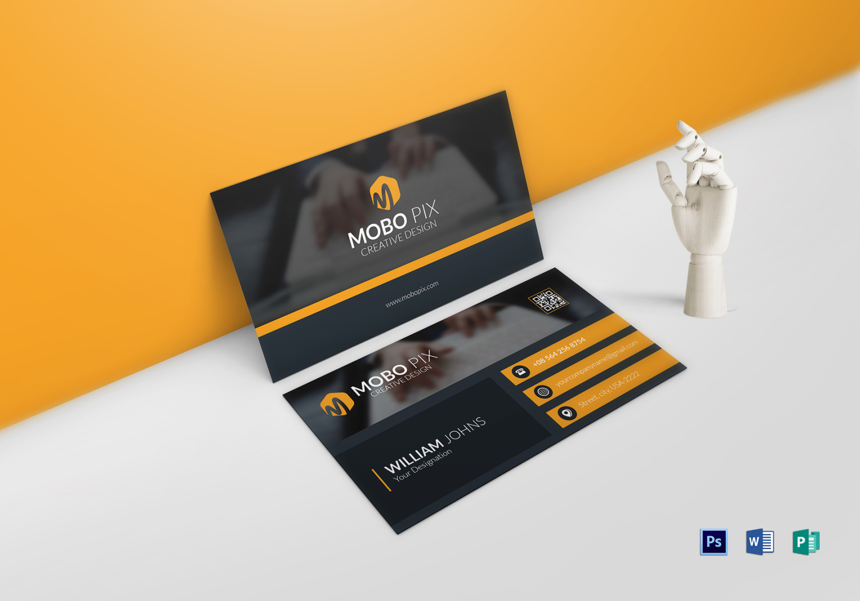 Double Sided Business Card Design Template in Word, PSD, Publisher