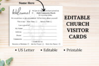 Church Visitor Card Template: A Formal Introduction