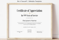 Certificate Of Recognition For Long And Exemplary Service