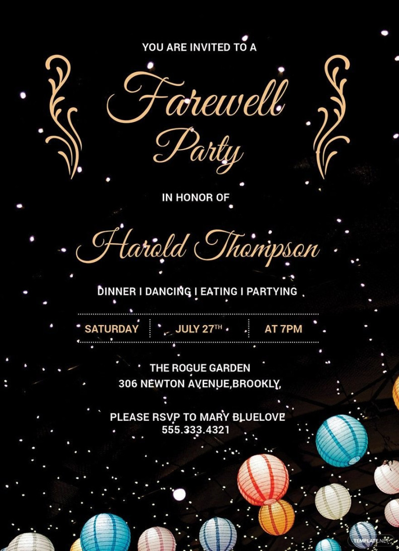 Farewell Party Invitation Template in Word, Illustrator, Publisher