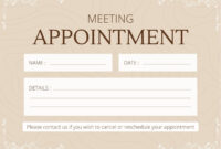 Free Medical Appointment Card Template For Formal Use