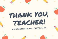 Gratitude And Appreciation: A Formal Thank You Card Template For Teachers