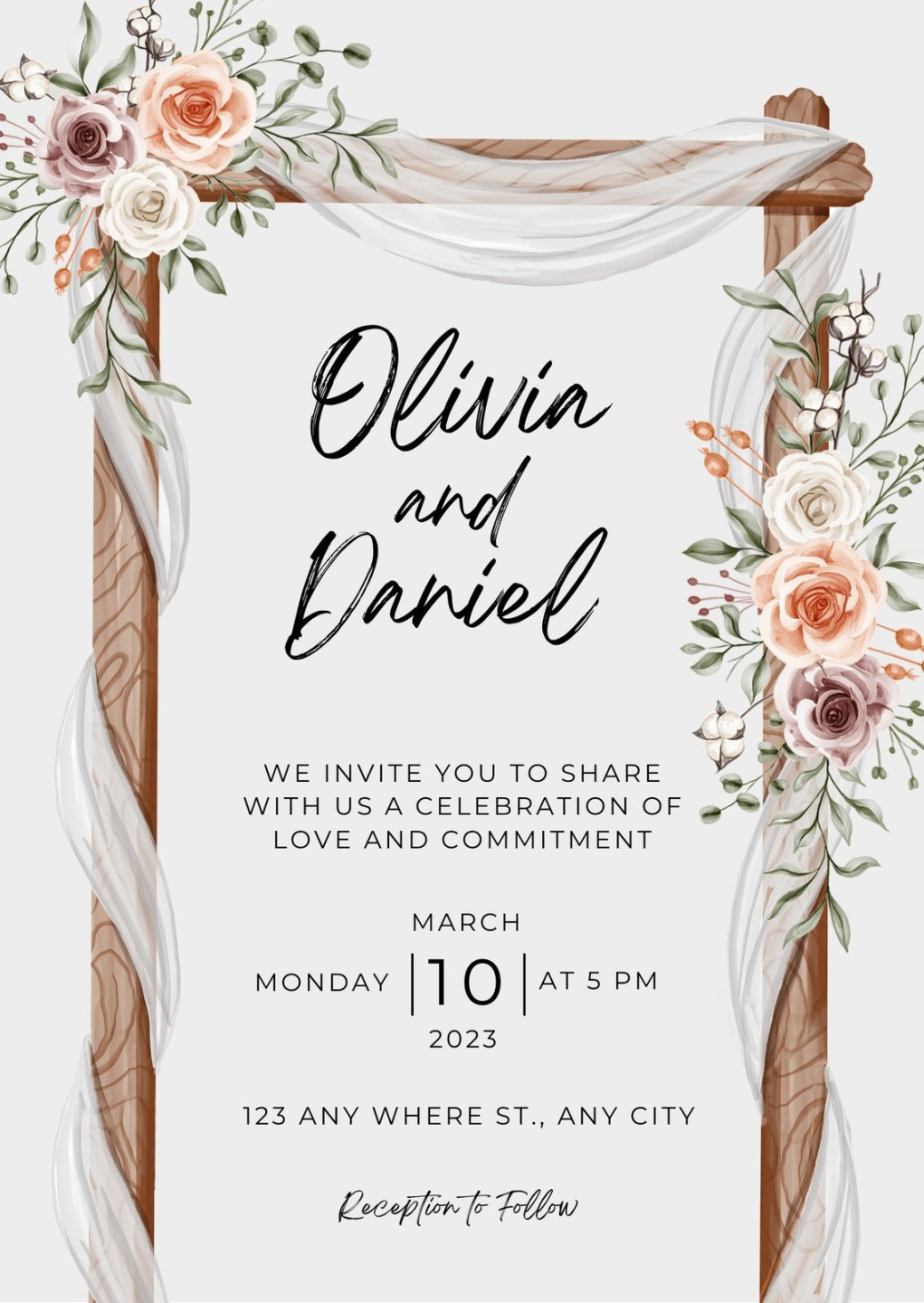 Free custom rustic wedding invitation templates  Canva