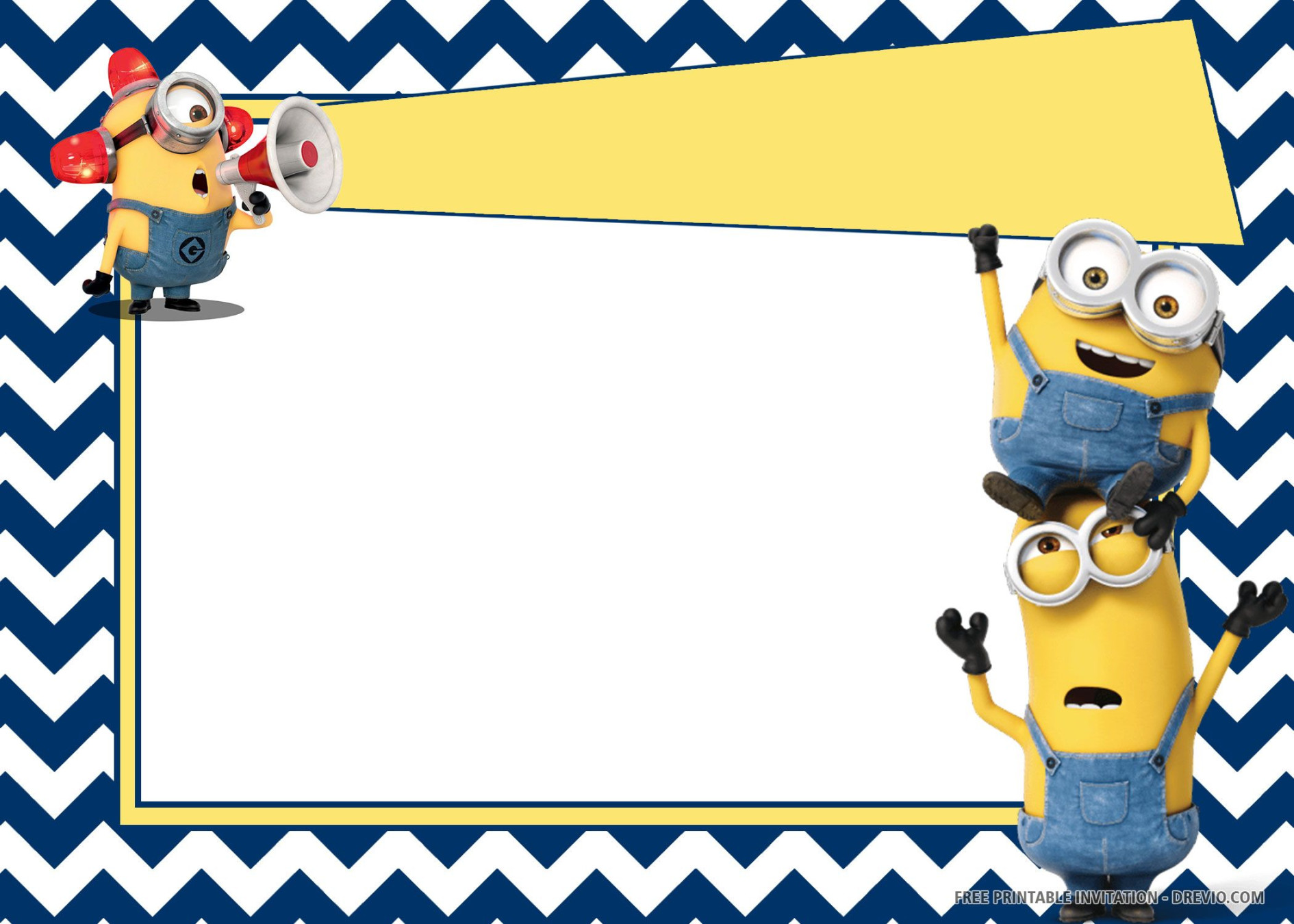 Free Printable All Minions Birthday Invitation Templates